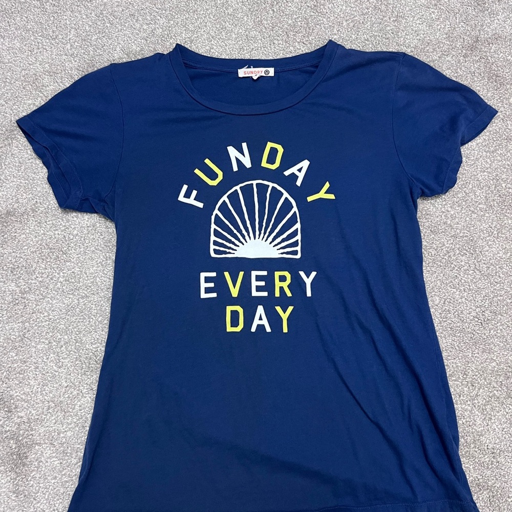 Sundry Funday Everyday Navy Blue Graphic Tee